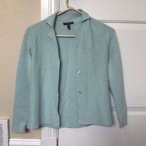 Eileen Fisher mint green cardigan sweater, size 0 petite